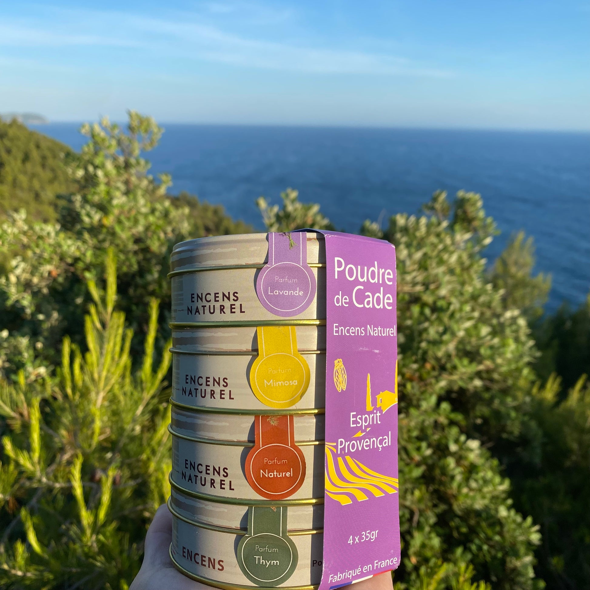 Packaging boite d'encens naturel décor provence