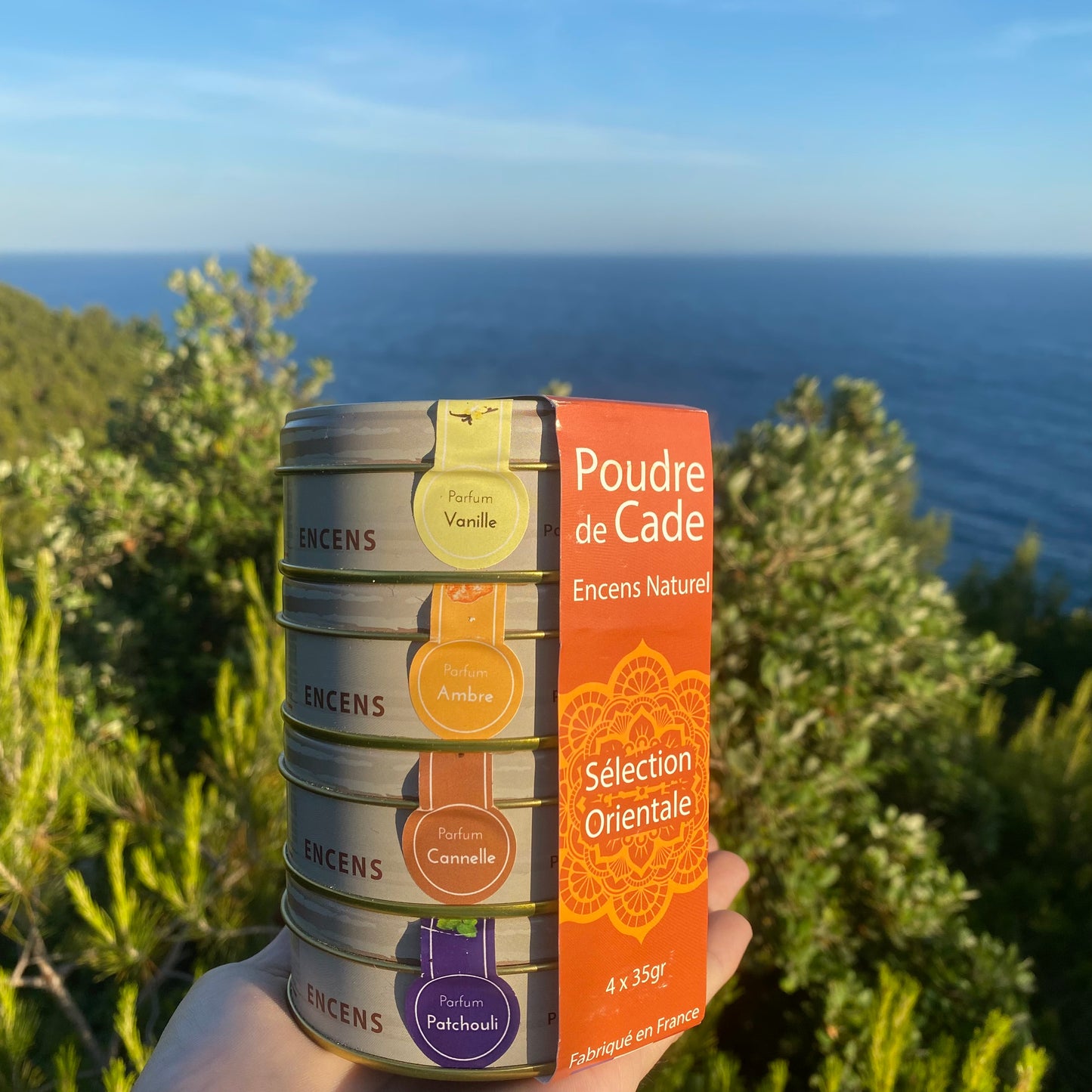 Packaging boite d'encens naturel décor provence