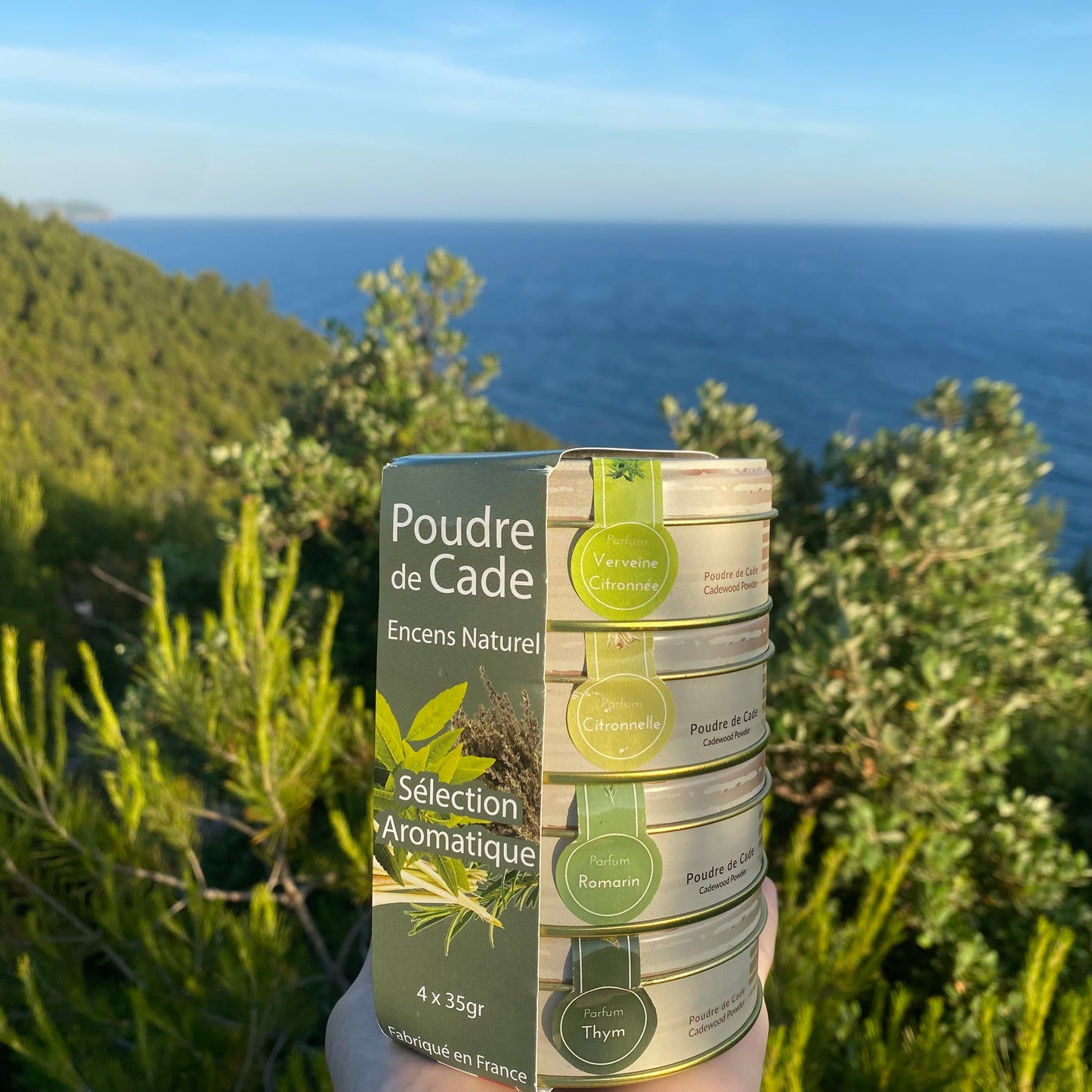 Packaging boite d'encens naturel décor provence