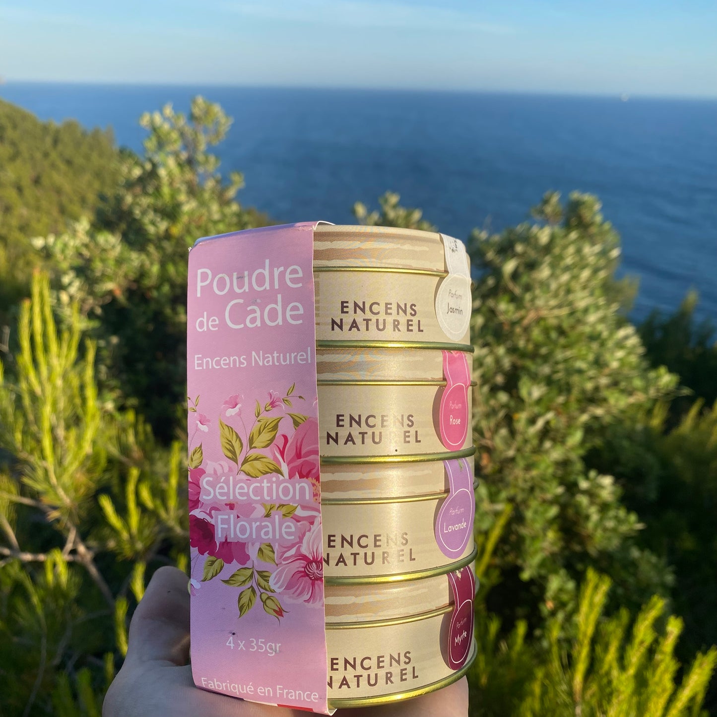 Packaging boite d'encens naturel décor provence