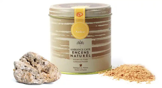Boite d'encens naturel ambre et bois de cade