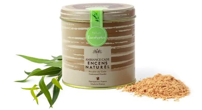Boite d'encens naturel eucalyptus et bois de cade