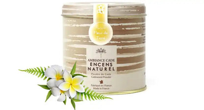 Boite d'encens naturel fleur de tiare et bois de cade 