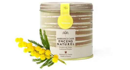 Boite d'encens naturel mimosa et bois de cade 