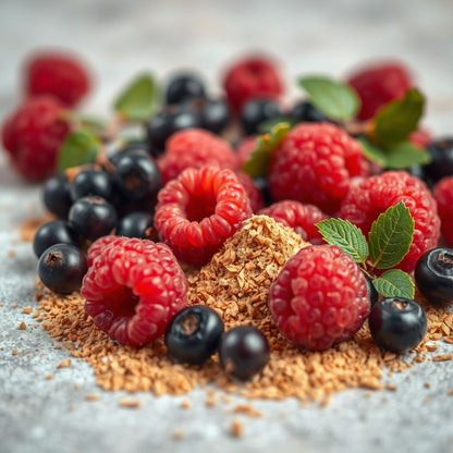 Poudre de cade et framboise-cassis